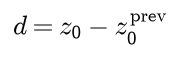 d is z0 minus the z0 of the previous block
